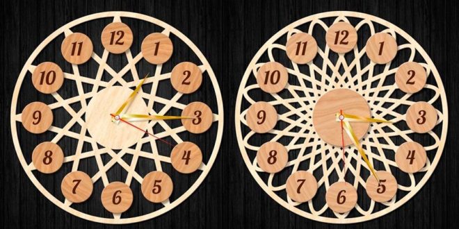 Free clock laser cut vector wall watches