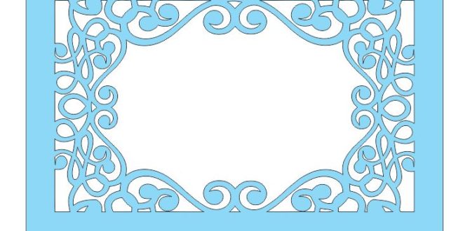 Free laser cut frame dxf panel floral