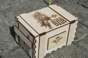 Wooden Gift Box with Lid and Lock Laser Cut CNC Free Vector cdr Download 