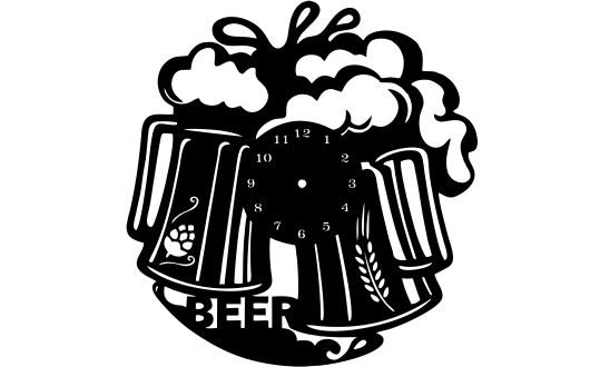 Cnc File Clock vinyl At the beer shop