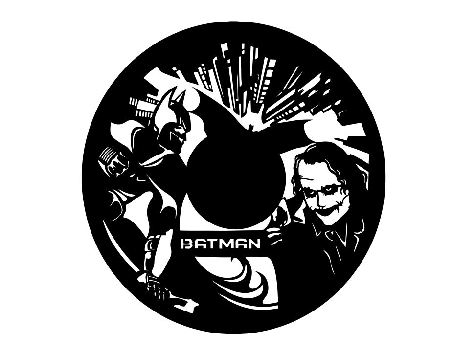 Vector Cnc Clock Vinyl Watches Batman And Joker Dxf Downloads
