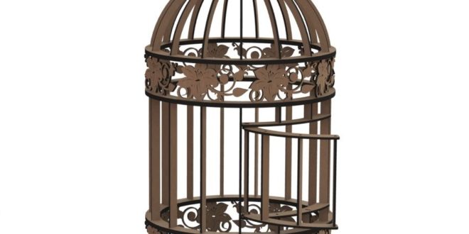 Laser Cut Bird Cage Decoration