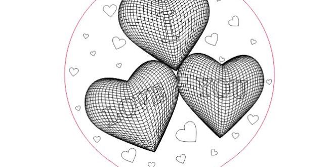 Night Lamp 3D Illusion Model Laser Vector Hearts I Love You