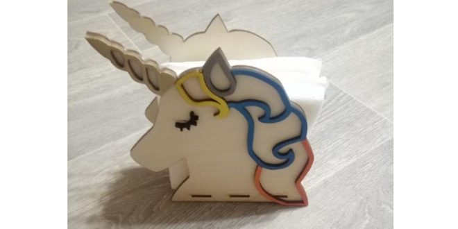 Free Unicorn Napkin Holder Cnc Vectors DXF