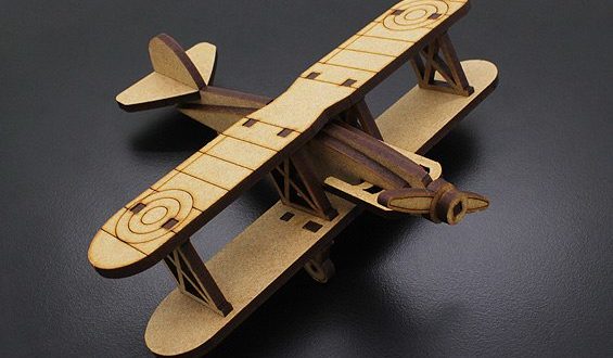 Free Laser Cut Biplan Airplane Toy CDR DXF