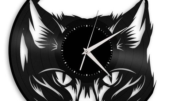 Laser Cut File Cat watch clock