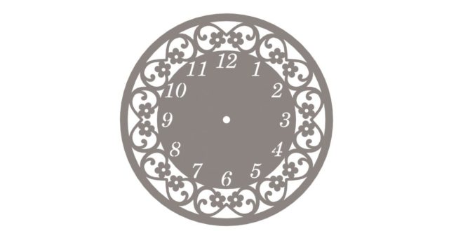 Cnc Cut Floral Wall Clock Vector