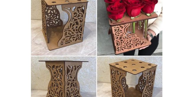 Free laser cut cube flowers decor dxf file download