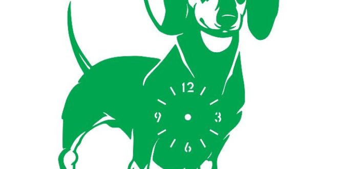 Dog Wall Clock Vector Cnc Cut