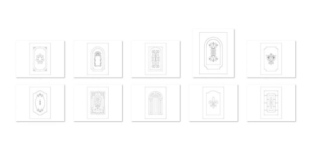 Free Pack Door Vectors DXF Cnc Cut Home Funiture