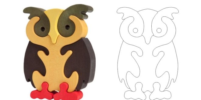 Owl puzzle laser cut toy kids