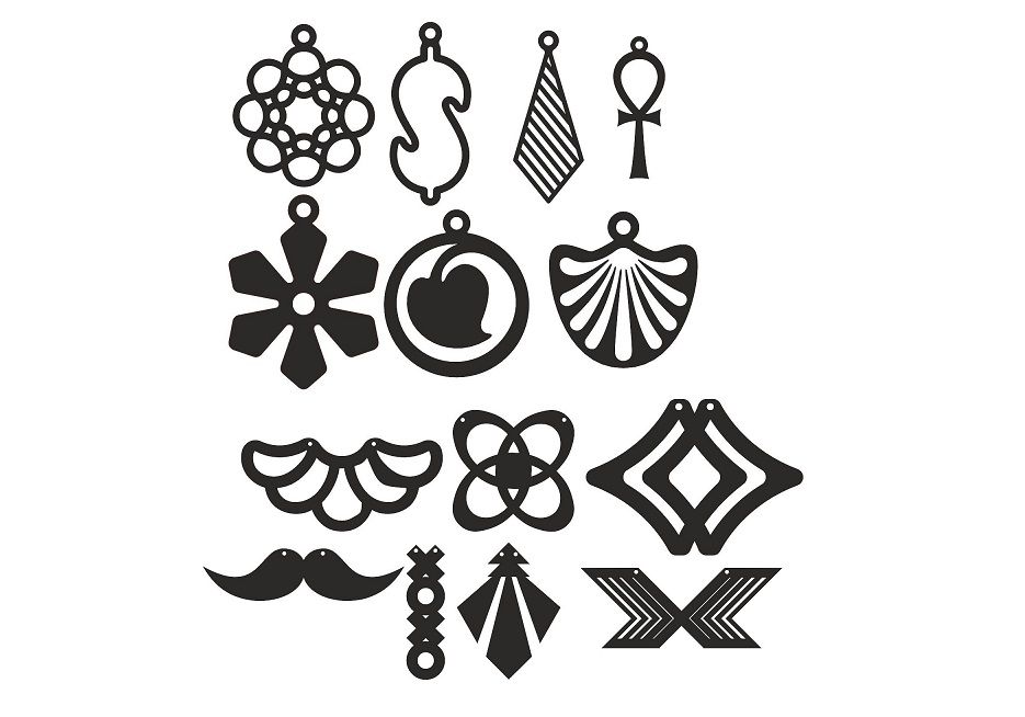 Free Pack Jewelry Earrings Laser Cut Files DXF  DXF DOWNLOADS  Files for Laser  Cutting and CNC Router ArtCAM DXF Vectric Aspire VCarve MDF Crafts  Woodworking