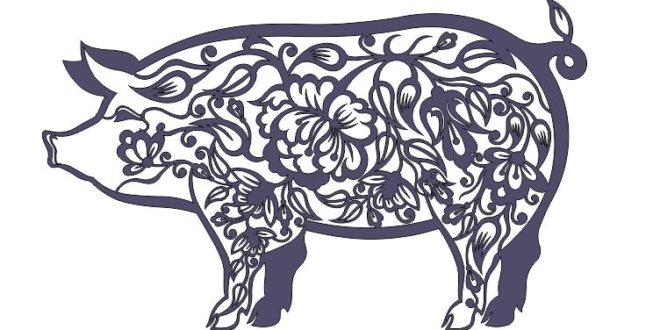 Laser Cut Pig Floral Panel CDR DXF