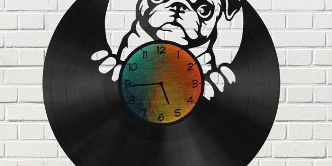 Laser Cut Pug Dog Vinyl Wall Clock