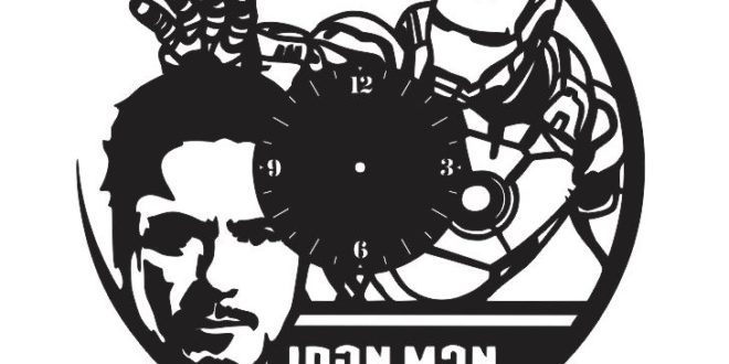 iron man tony stark laser cut clock