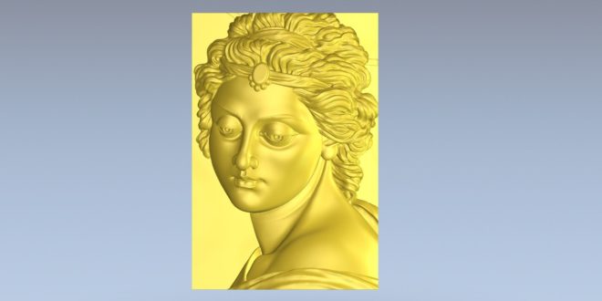 Relief 3D Cnc Model Female Face STL 1403