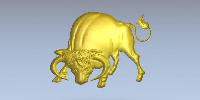 Bull 3d model relief vectric aspire cnc file stl 1429