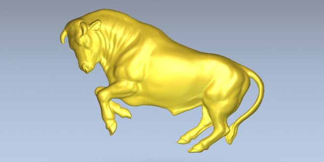 Bull 3d file for cnc router or 3d print stl relief 1444