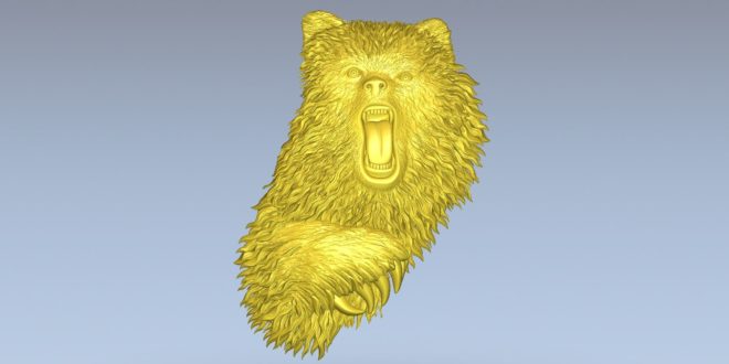 Bear 3d Animal Relief Cnc router 3d print stl 1448