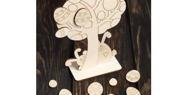 Laser Cut easter tree template cut dxf cdr file