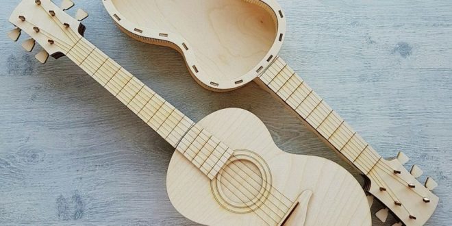 Guitar shaped box Laser Cut File Vectors dxf cdr