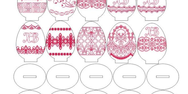 Free cnc files 2d Easter Egg Vector Pack