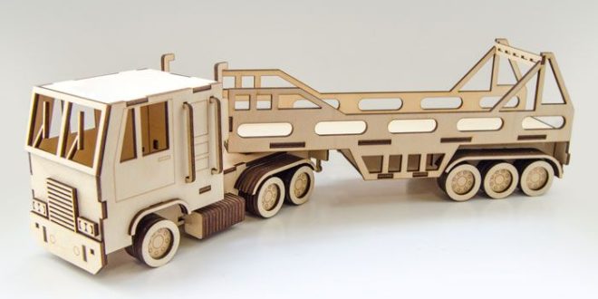 Laser Cut wooden truck lorry camion autotruck cdr dxf