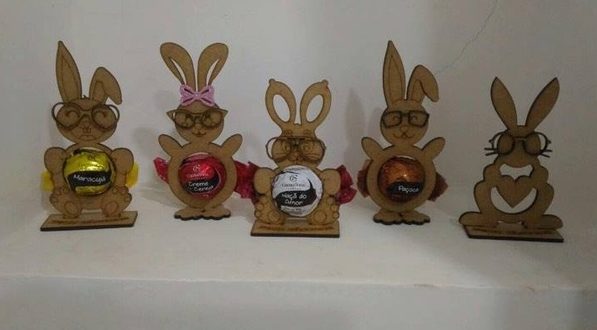 Free Laser Cut Easter Egg Tray Holder Stand Rabbit