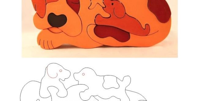 Cnc Cut and Engraving Dog puzzle vector Toy kids