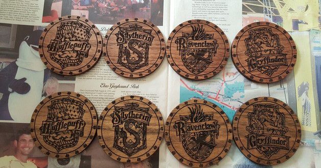 Free download cdr cnc engrave Harry Potter Drink Coasters Laser Cutter