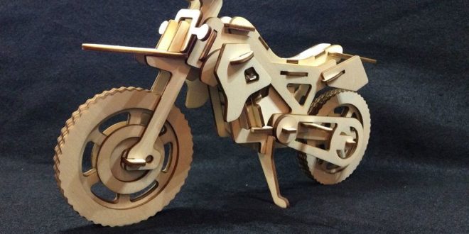 Free Motocross 3D Puzzle Wood Cut Laser Plan