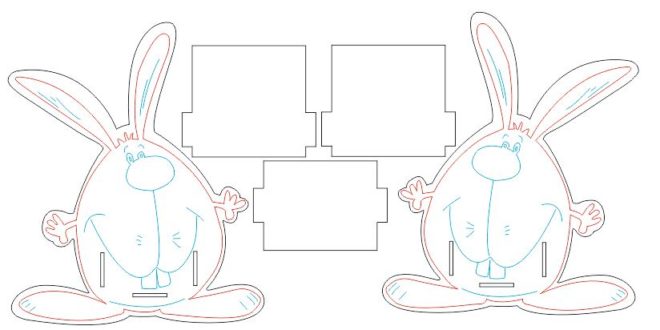 Free laser cut Pencil holder stand Rabbit