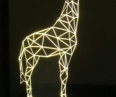 Free laser cut engrave giraffe 3d illusion acrylic night lamp