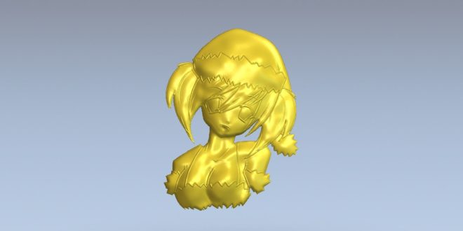 Free Girl Anime 3d model relief 1480