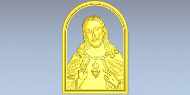 Panel 3d model Christ religious cnc 1498