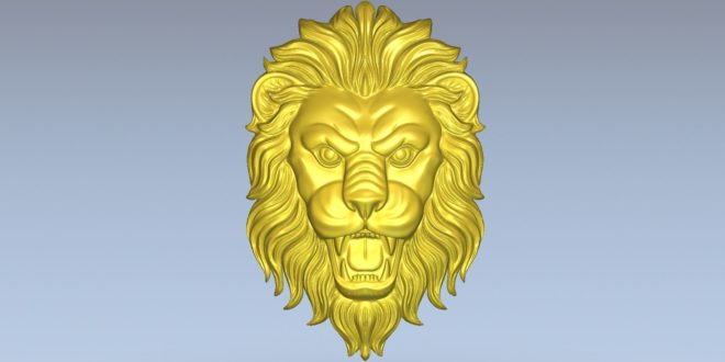 Lion Head 3d Relief model artcam vcarve vectric cut 3d stl 1514