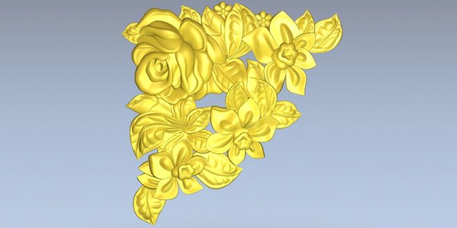Roses and flowers 3d relief make cnc milling 3d print 1546