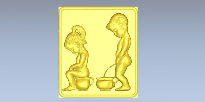 Children&#8217;s bathroom plate 3d relief file 1563