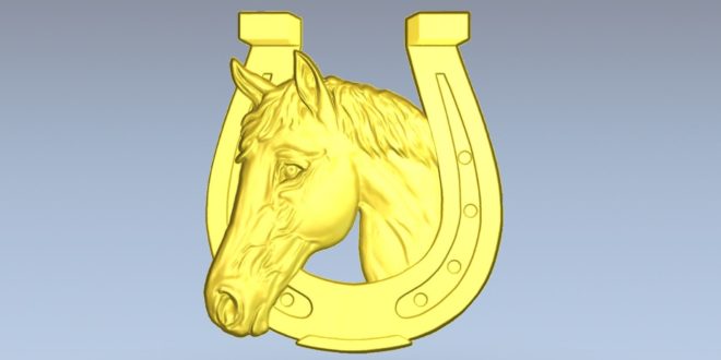 Horse horseshoe 3d relief download bas cnc cutting 3d model 1590