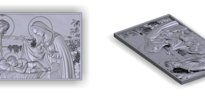 3D Relief cnc file the birth of christ christmas stl 1600