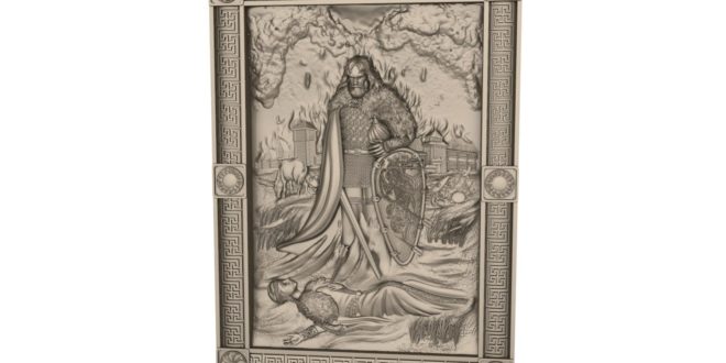 Gothic medieval 3d frame relief stl 1618