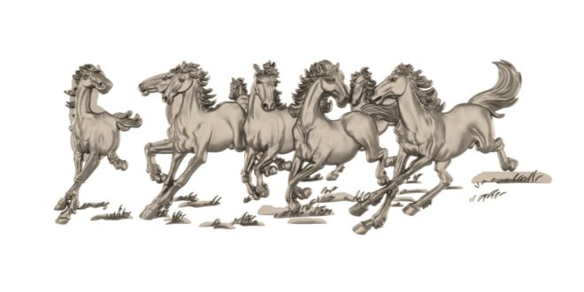 Horse relief vectric aspire stl file 1640