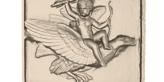 Relief cnc model cupid with stork stl 1643