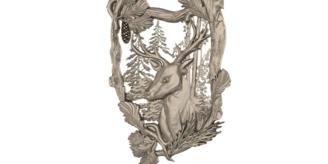 Deer 3d relief to download model cnc 1650