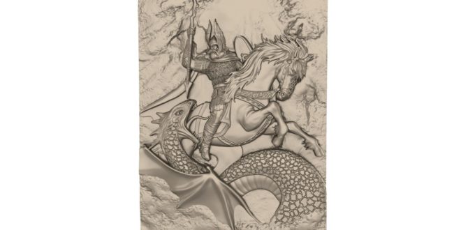 3D relief model knight and the dragon 1652