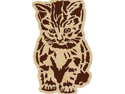 Free cnc laser cut and engraving files download Kitten_panel