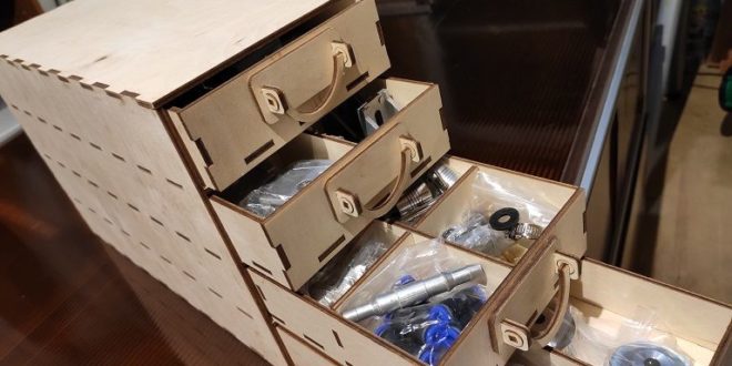 Free laser cut boxes cabinet with drawer