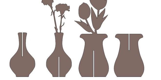 Free cnc cut flower pot vector dxf