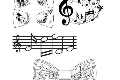 Free Bow Tie music vectors cut engrave