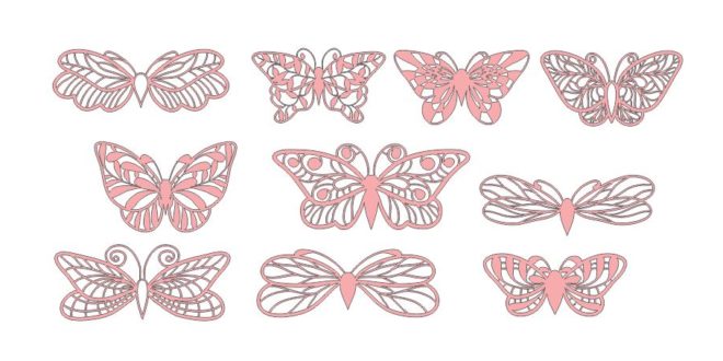 Free Butterflies Vectors Set dxf cricut papercut silhouette craft